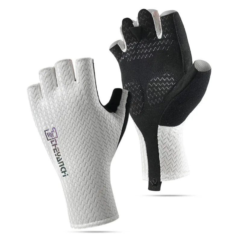 Guantes de medio dedo para montar MaleD319Verano deportes al aire libre absorción de impacto antideslizante pesca bicicleta de carretera guantes de montar