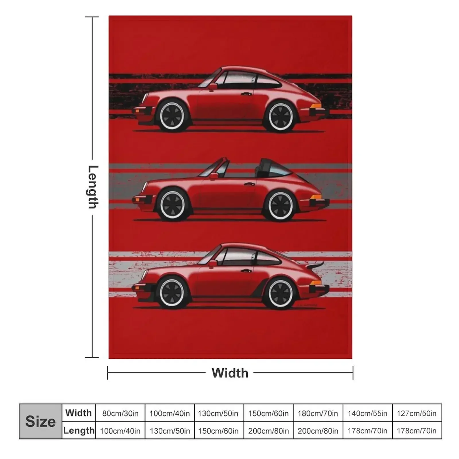 My drawing of the iconic German sports cars in green Throw Blanket couch cozy soft plush fuzzy picnic outdoor blanket