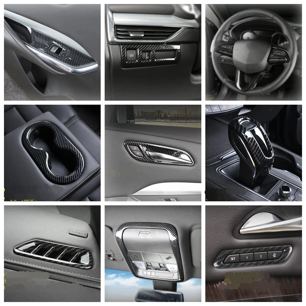 

Door Handle Bowl / Gear Shift Head / Window Lift Button / Water Cup Holder Cover Trim For Cadillac XT4 2019 - 2023 Accessories