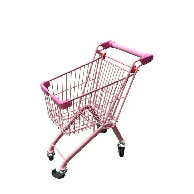 Kids Shopping Cart with Lights and Flags Labor Saving Toy Multiple Colors for Supermarket Retail Store Pretend Play Scenes
