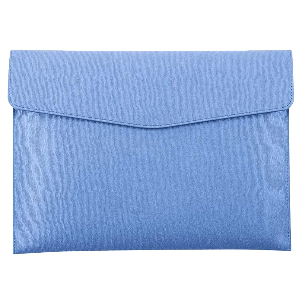 

PU Leather A4 File Folder Document Holder Waterproof Portfolio Envelope Folder Case with Snap Closure(Blue)