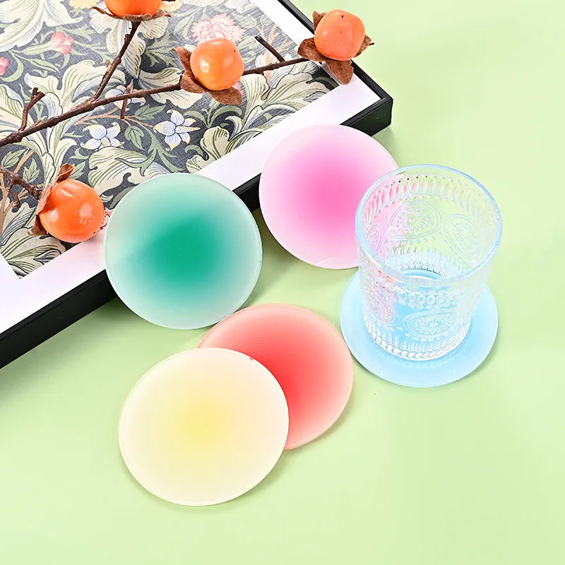 Transparent Acrylic Cup Mat Ins Wind Simple Creative Colorful Desktop Mat Restaurant Cafe Insulation Anti-Hot Water Cup Mat