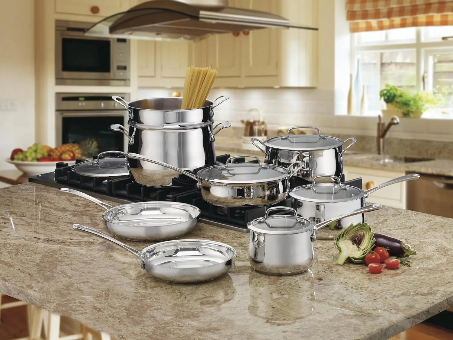 NEW Contour Stainless 13-Piece Cookware Set,Silver