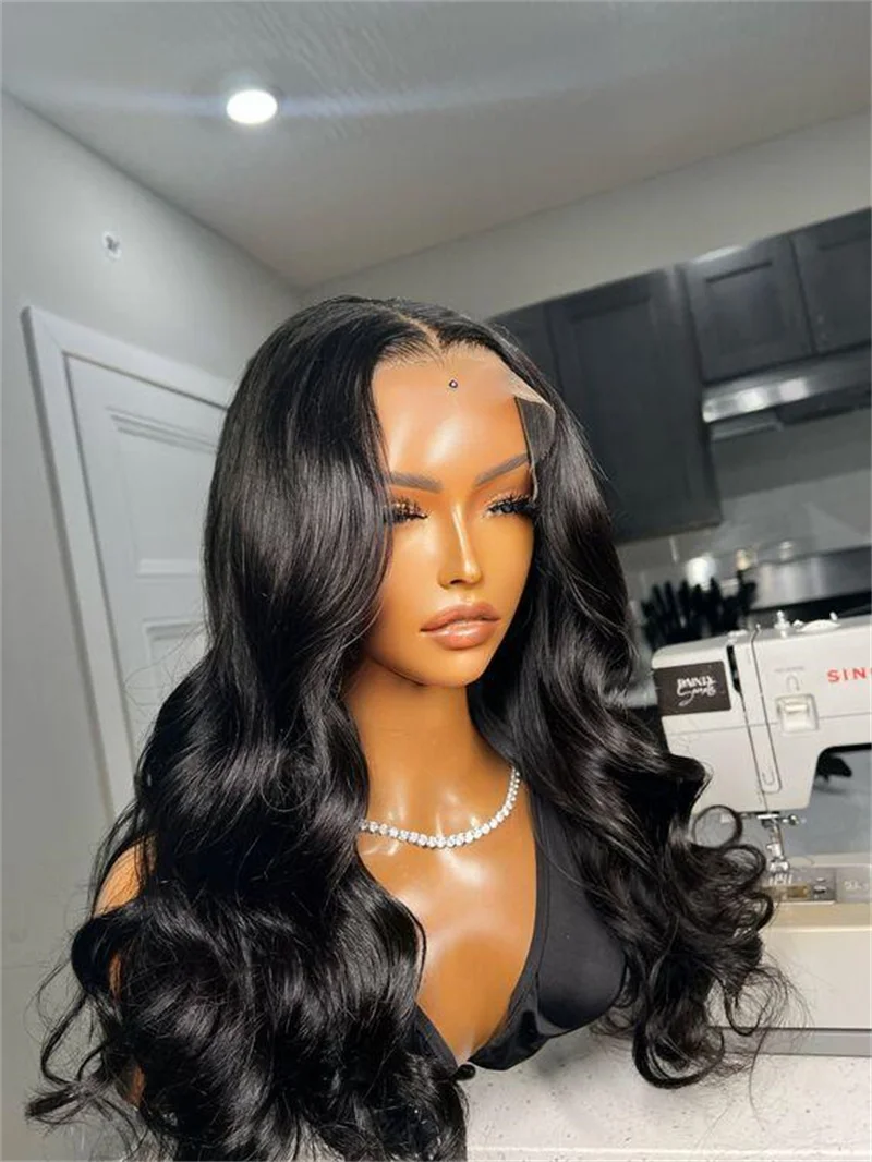 Body Wave Soft Natural Black Glueless 26inch 180Density 5x5 Silk Base Jewish Human With BabyHair HDLace European Hair Preplucked