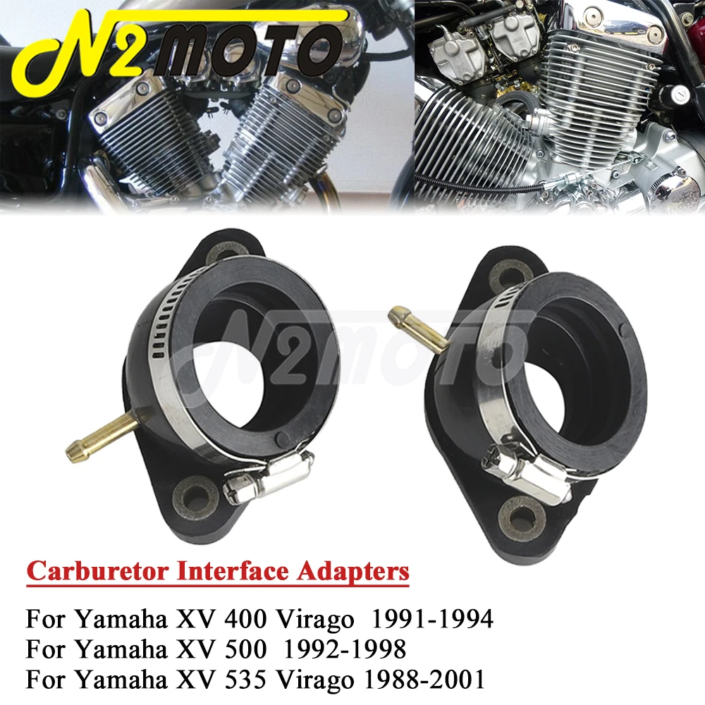 Carburetor Intake Manifold Pipe Interface Adapter For Yamaha XV400 XV 400 Virago 1991-94 XV535 XV 535 Virago 1988-01 XV500 92-98