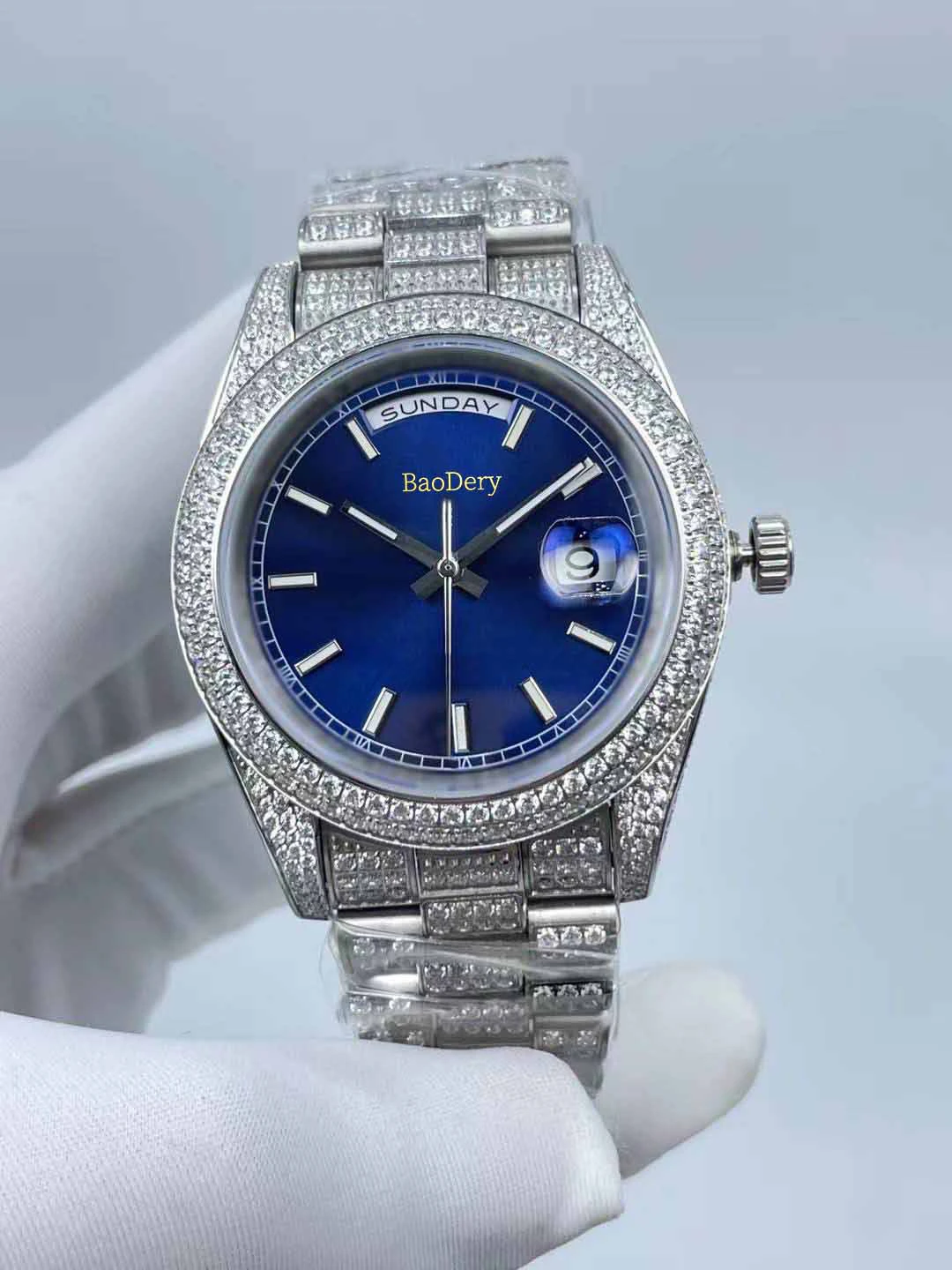 Custom Logo41mmmen's luxury watch, diamond watch, mechanical movement, hot selling product, best gift for men