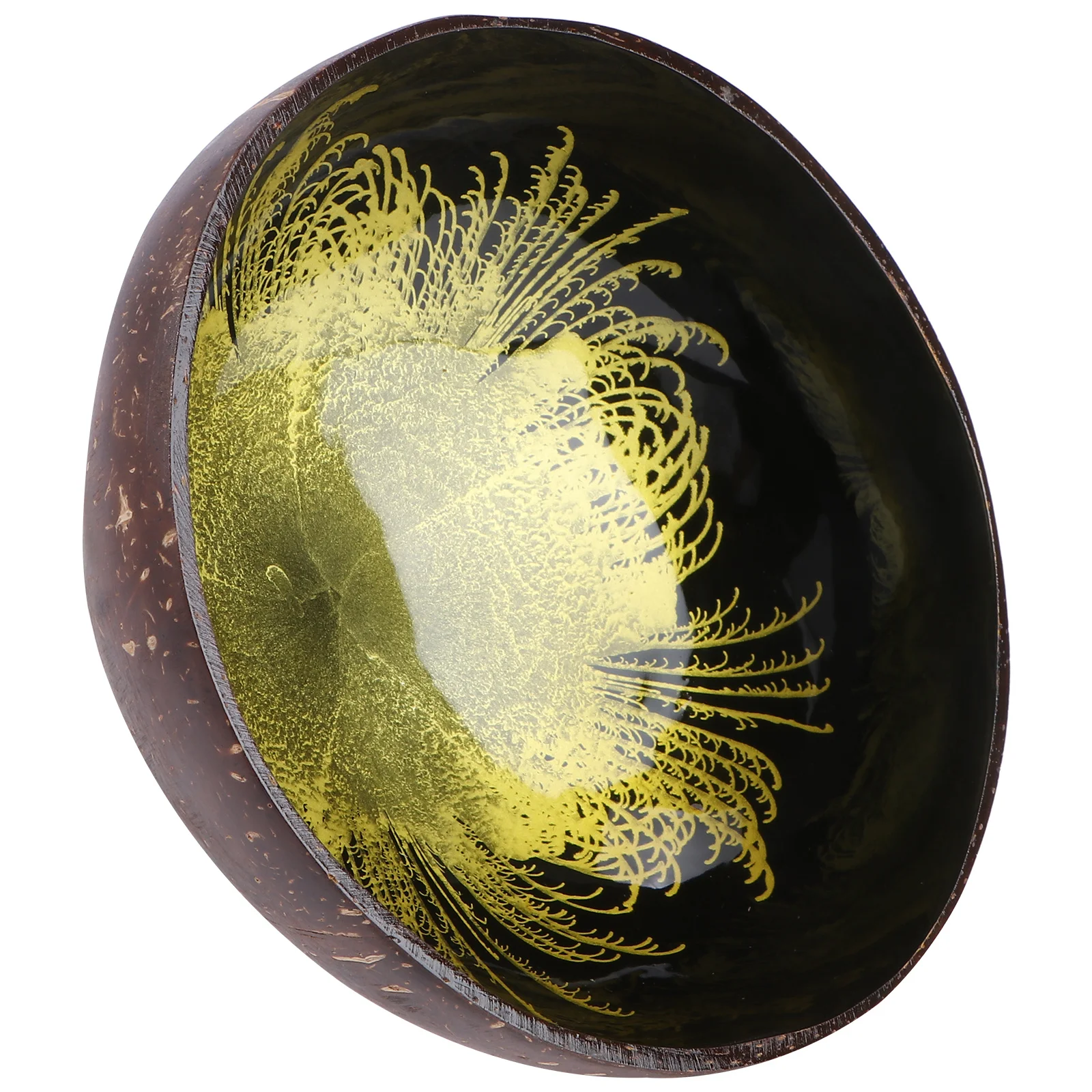 وعاء صدفة جوز الهند الطبيعي المبتكر للحلوى والمكسرات والمفاتيح ديكور مكتب منزلي أنيق مع أنماط جدارية داخلية مختلفة