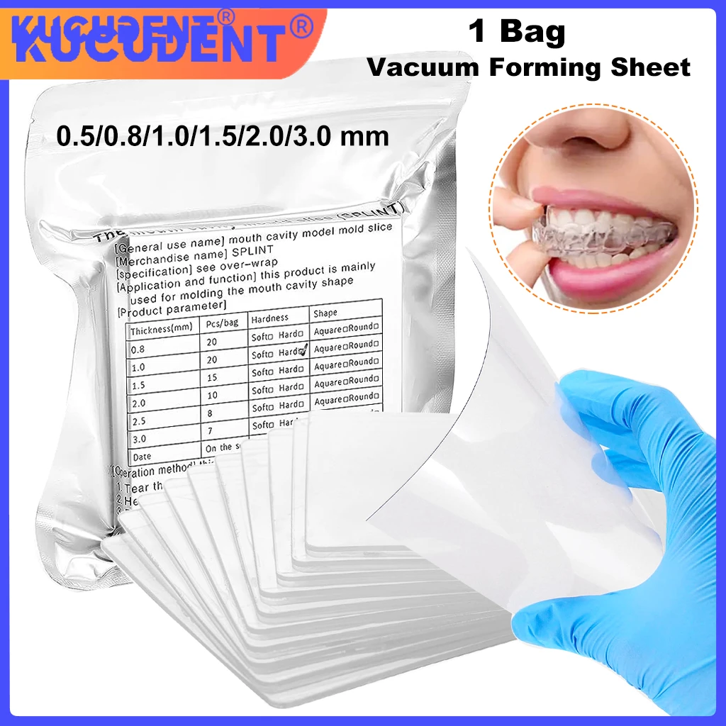 Dental Orthodontic Splint Retainer Vacuum Forming Sheet Soft/Hard Plastic Denture Model Thermoforming Material 0.5/1.0/1.5/2.0mm