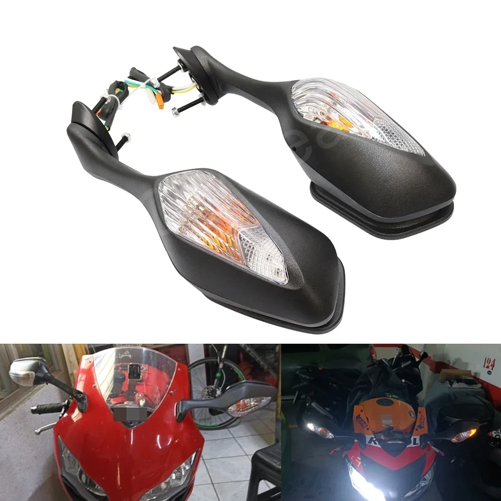 

Motorcycle Foldable Rear View Side Mirrors w/ LED Turn Signal Light For Honda CBR1000RR 2008-2016 2010 2011 2012 2013 2014 2015