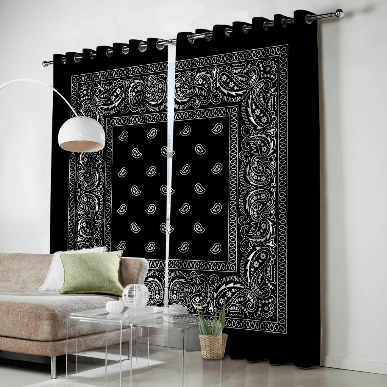 Bandana Pattern Window Curtains Living Room Outdoor Fabric Drapes Curtain Home Decor