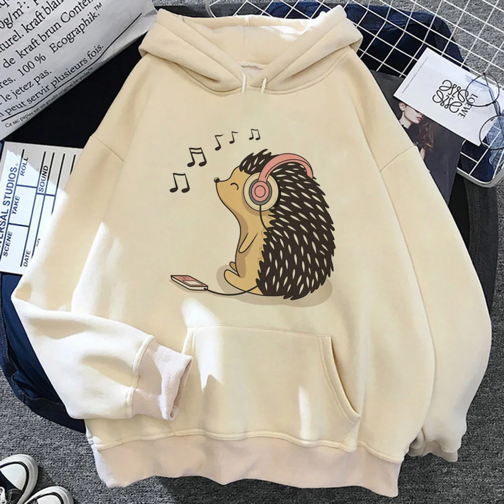 Hedgehog hoodie anime sweater funny manga Y2K comfortable female hoddie pullover soft fabric trendy Japanese