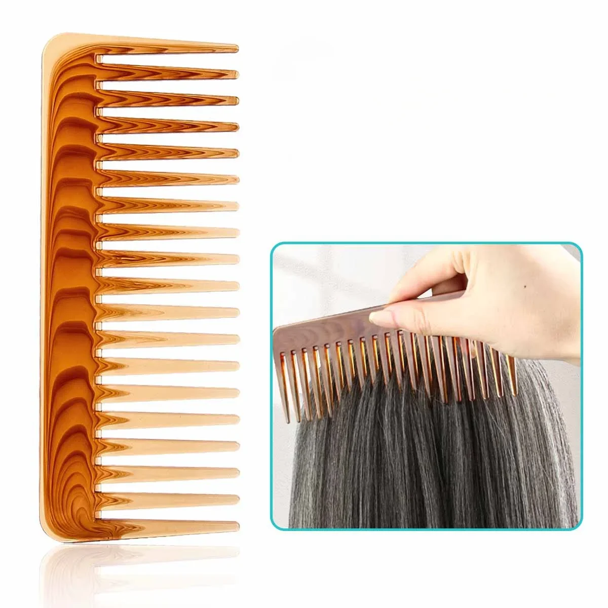 Hair Combs for Women Wide Tooth Tortoise Comb for Curly Long Hair Detangling Pocket Wet and Dry Hair Tangle Comb Styling Tool