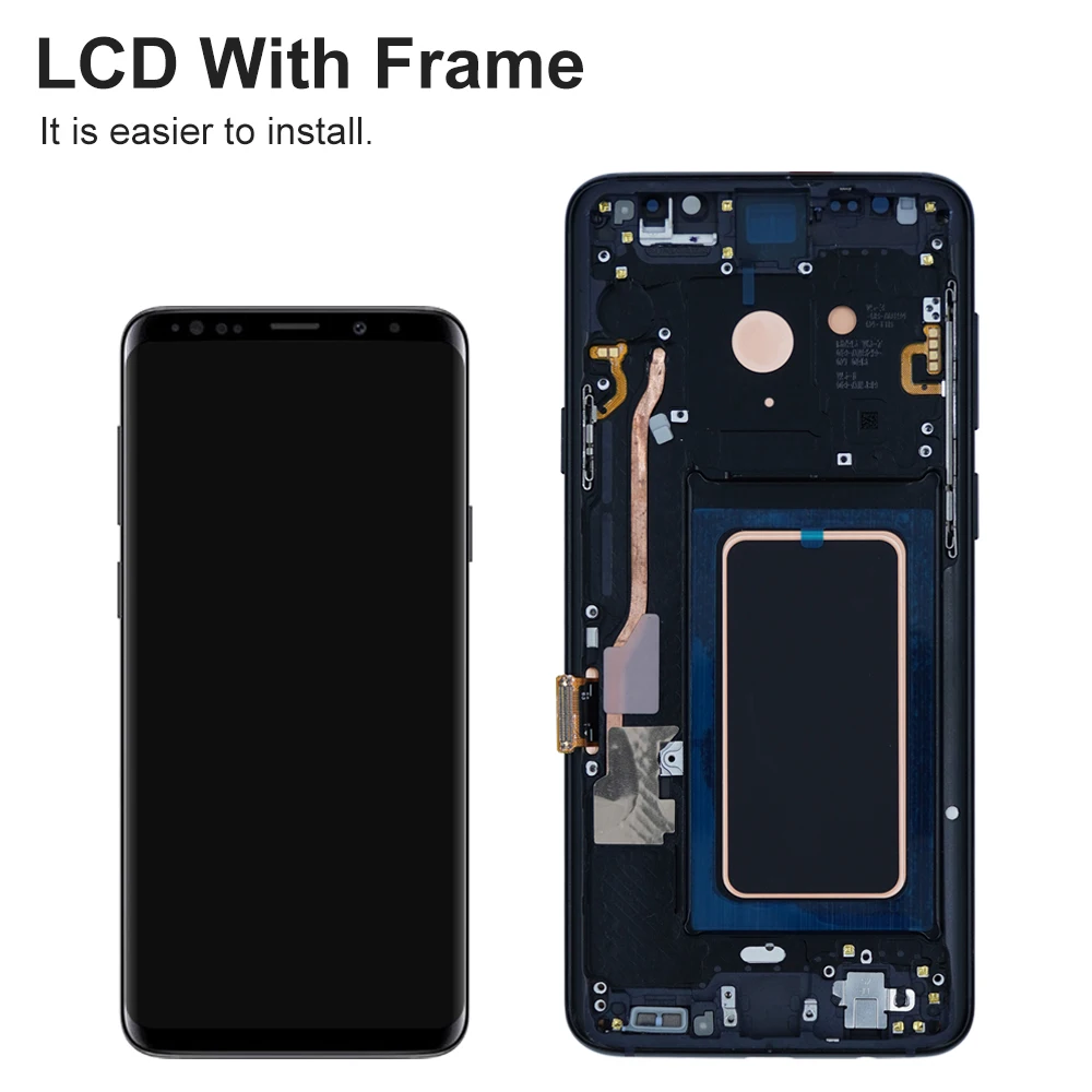 S9+ Super AMOLED Screen Assembly for Samsung Galaxy S9 Plus G965F G965F/DS LCD Display with Touch Screen with Frame Replacement