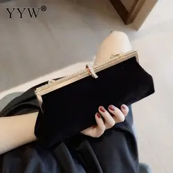 Fashion Trend Velvet Evening Clutch Bag 2023 New Designer Shiny Crystal Handbag Luxury Wedding Party Purse Day Clutches