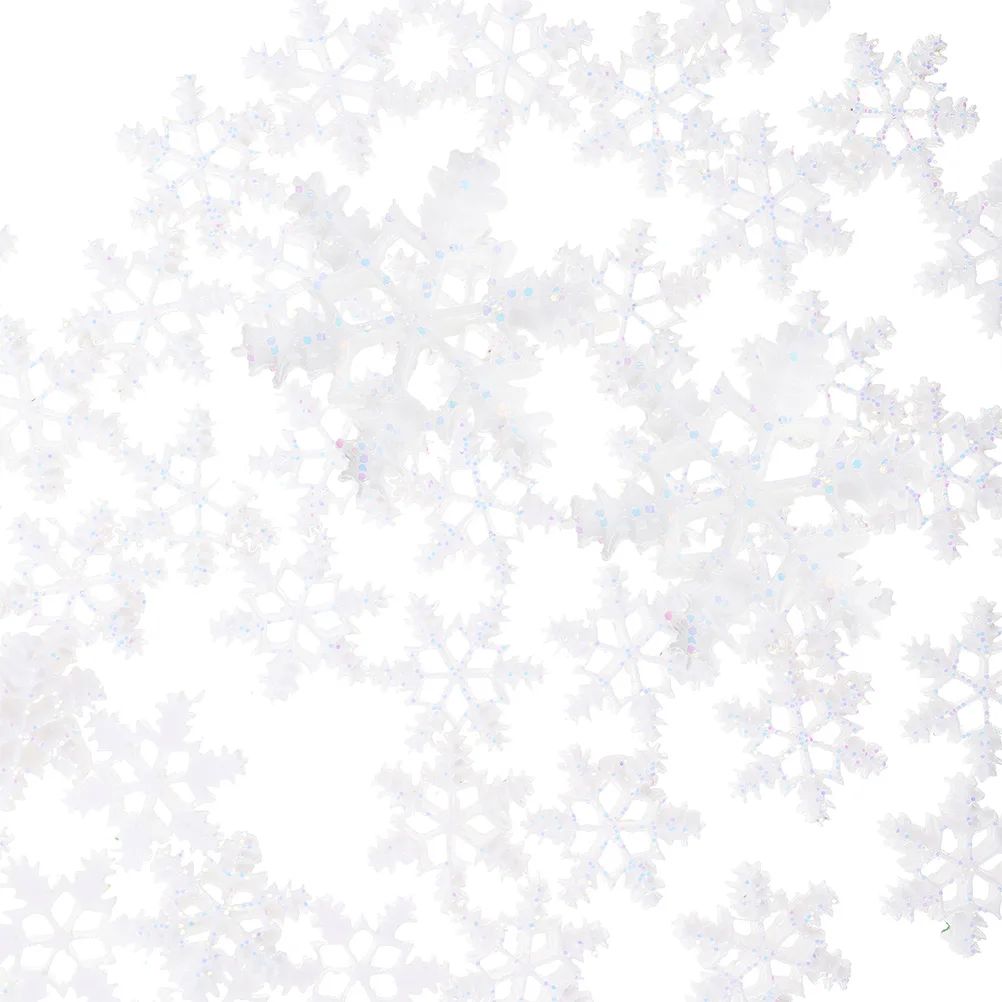 

100 Pcs Resin Snowflake Accessories Christmas Themed Xmas Decors Festival DIY Ornament Tree