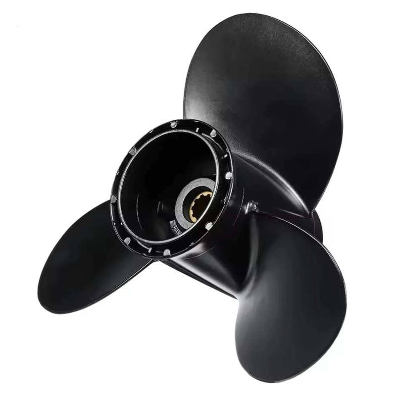 A30P-For Suzuki 20-30HP 58100-96420-019 10 1/4 X 11 Boat Outboard Propeller 10 Spline Tooths R Rotation 3 Blades Black