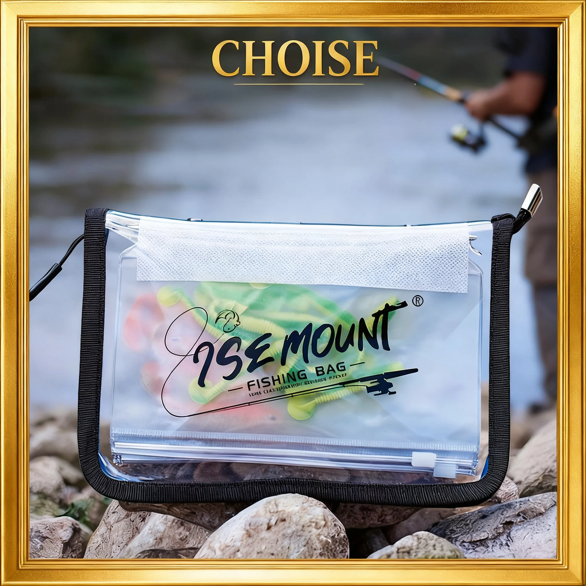 Luya Transparent Fake Bait Bag PVC Inner Bag Partitioned Waterproof Storage Bag Fishing Sorting Accessories Storage Bag