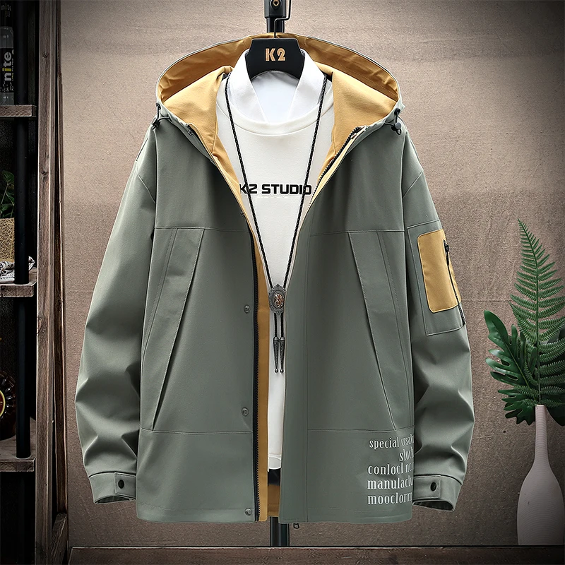 

2024 Spring Autumn Casual Solid Fashion Slim Bomber Jacket Men Overcoat New Style Ruffian HandsomeHigh-grade Men's Coat