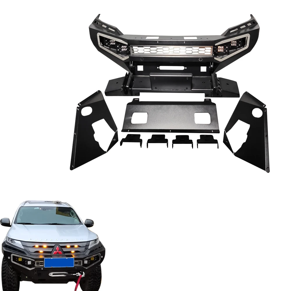 

Universal 4x4 Pickup Accessories Steel Guard Body Kit Bull Bar Triton L200 Car Front Bumpers for Mitsubishi Powder Coating 2pcs