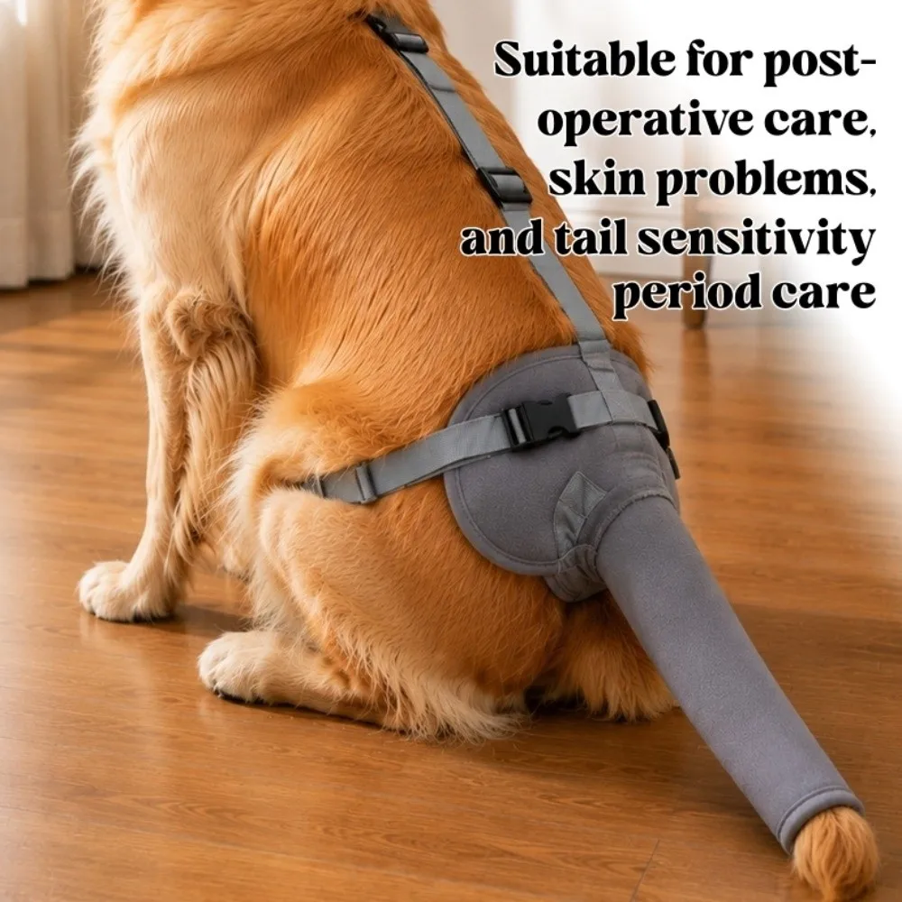 Adjustable Dog Tail Protector Prevents Licking Wounds Washable Pet Tail End Bag Comfortable Easy To Wear Dog Wound Guard Sleeve