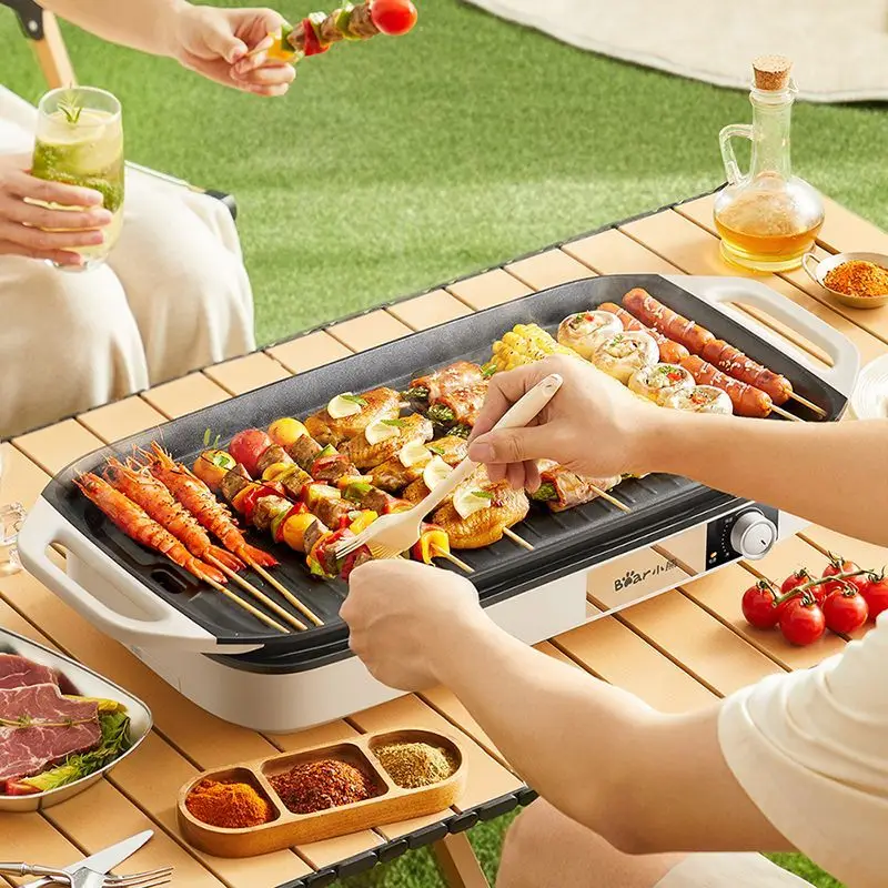 Bear barbecue pot household barbecue oven integrated fish plate indoor removable outdoor cooking machine cooking machine - Image 4