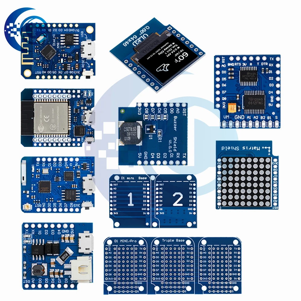 ESP8266 D1 Mini Pro WiFi Development Board NodeMcu 0.66 OLED DHT11 DHT22 buzzer Relay DS18B20 ESP32 Motor for WeMos DIY Kit