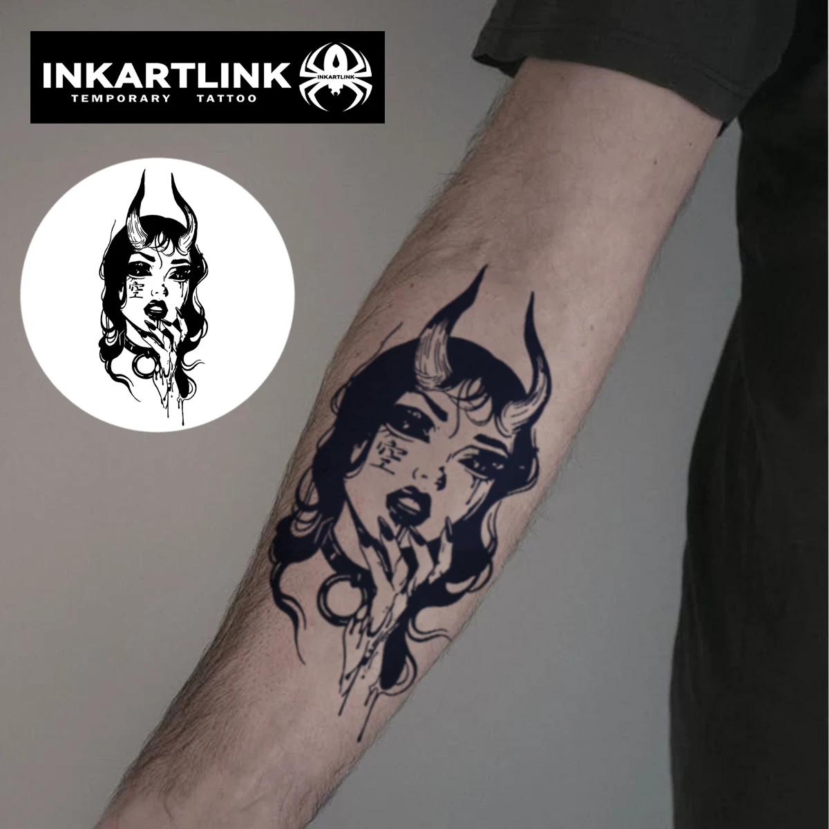 Female Prajna temporary tattoo stickers, magic tattoos, herbal juice tattoos, lasting 1-2 weeks, realistic fake tattoos