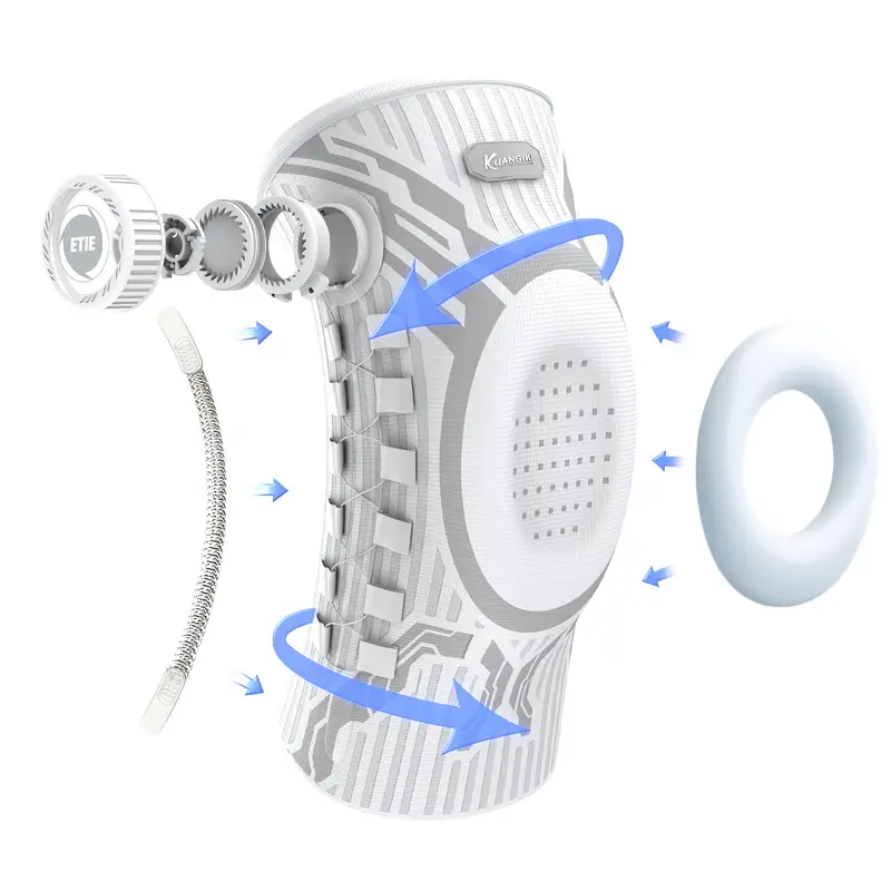 Kuangmi Smart Knob Knee Brace with Patella Gel Pad and Lateral Stabilizer, Compression Knee Brace for Exercise (Single), KMh752 - Image 8