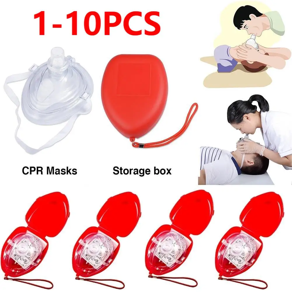 Professional First Aid CPR Breathing Mask Artificial Respiration Protective Mouth Mask With One-Way Valve Emergency Rescuer Tool