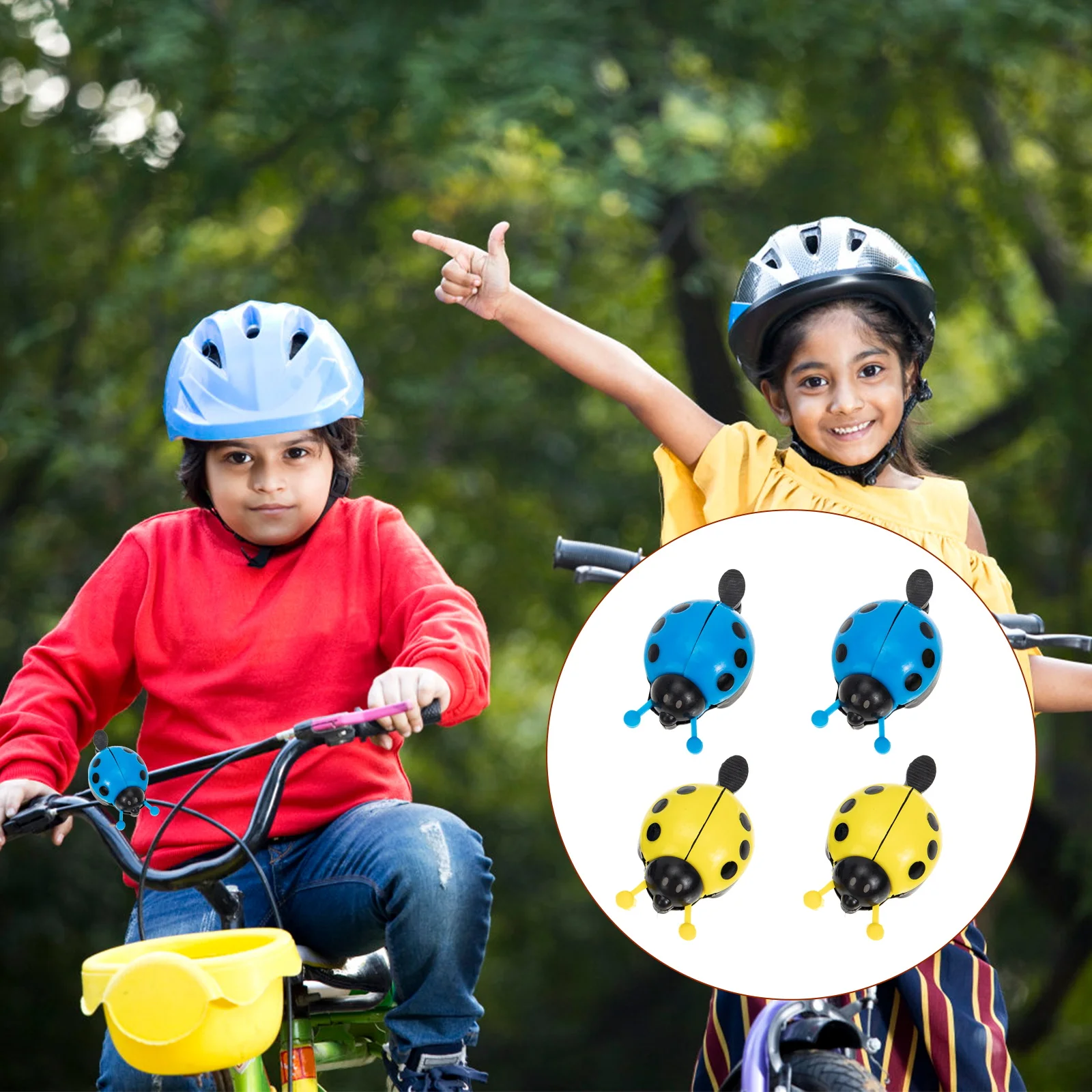 

4 шт., аксессуары для детского велосипеда, велосипедный звонок, четкое громкое кольцо, прочный пластиковый металлический руль, звуковой сигнал, звонок для скутера для детей, горный