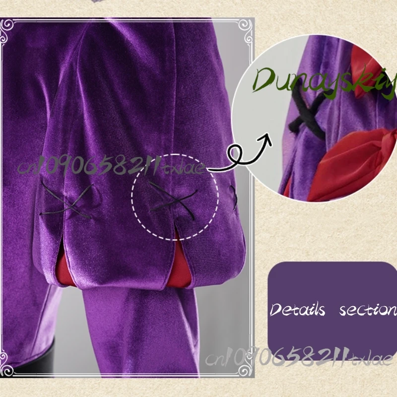 Disfraz de Cosplay de Anime Delicious In Dungeon Cos Thistle, traje morado, peluca de mago Lunático, Cosplay para mujeres y hombres, juego de rol de Halloween