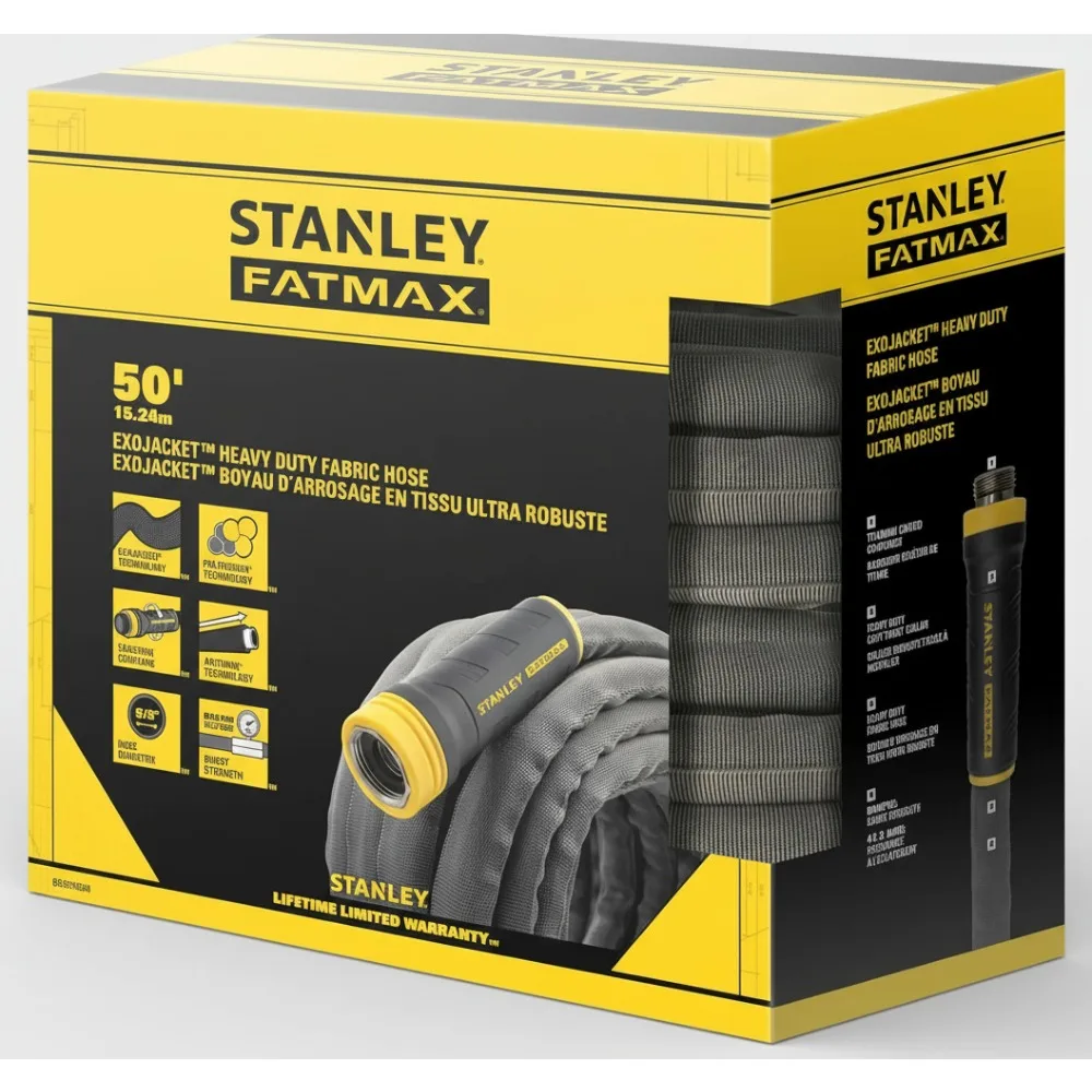 

50 ft. 5/8 in. Anti-Kink Fabric Garden Hose with Swivel Coupling for Easy Home Gardening