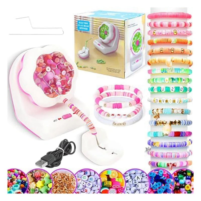 

Electric Clay Bead Spinner Set Kit Automatic Bead Spinner Set Kit For Jewelry Making With 2 Beading Needles For DIY Crafts