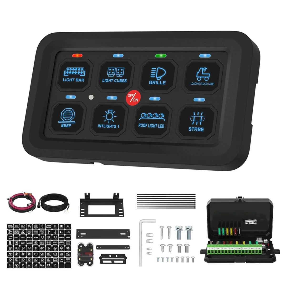 

Highly Recommended.8 Gang Switch Panel RGB LED Light Switch Panel Multifunction