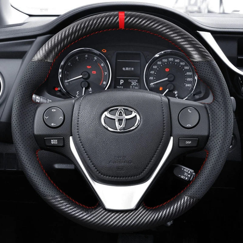 Custom Car Steering Wheel Cover 100% Fit For Toyota 2013-2018 Corolla 2014-2019 Corolla iM (US) 2017-2018 Auris Car Accessories