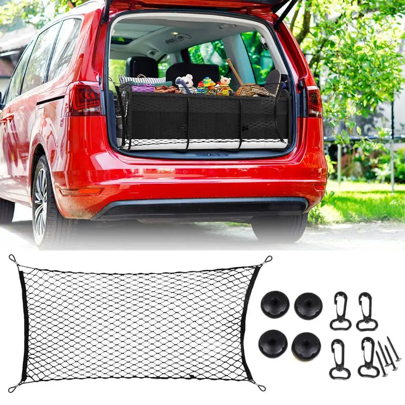 Cargo Net Cargo Net For Car 27.56x47.24 Inch Trunk Organizers And Storage Truck Bed Cargo Net Heavy-Duty Cargo Net Organizer For