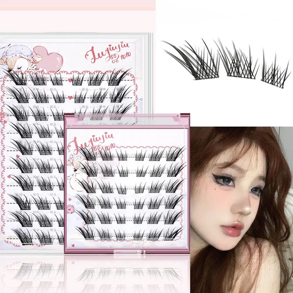 Sztuczne rzęsy typu \"fox eye\" 6/10 rzędów, samoprzylepne, bez kleju, kępki rzęs DIY, manga eyes, przedłużanie rzęs, powiększanie oczu, do codziennego użytku.