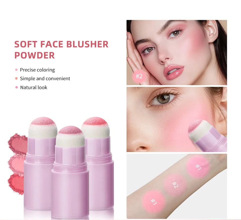 Spugna opaca Fard per il viso Fard rosa in polvere Fard a lunga durata Rouge Trucco Contorno Pesca Trucchi Palette Stick Cosmetici