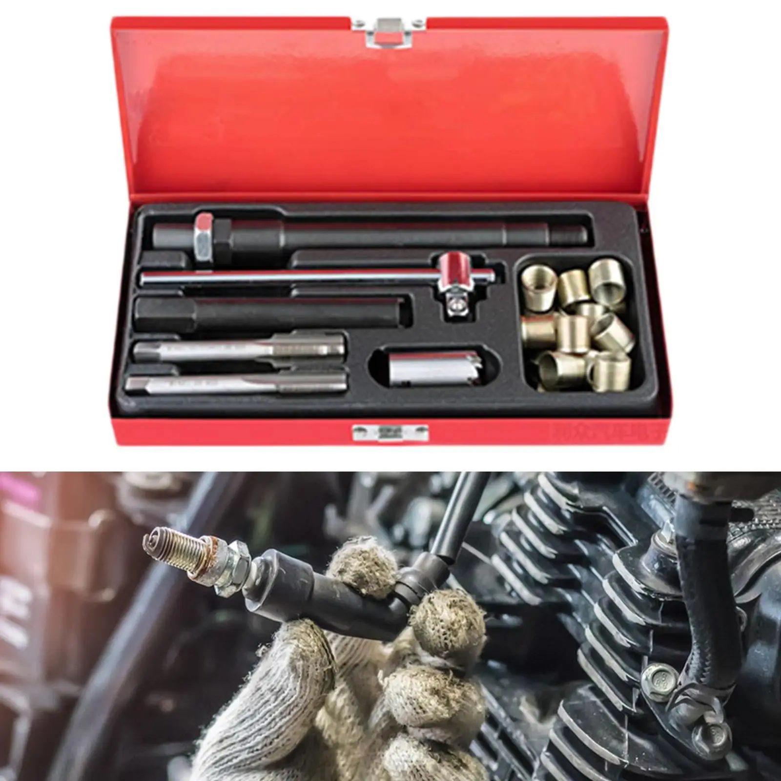 

Spark Plug Thread Repair Kit Professional Tap Screw Thread Tool Repair Kit