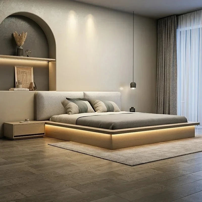 

180x200cm king size frames Double bed queen twin full size wood marriage floating bed modern Headboard lounges bedroom furniture