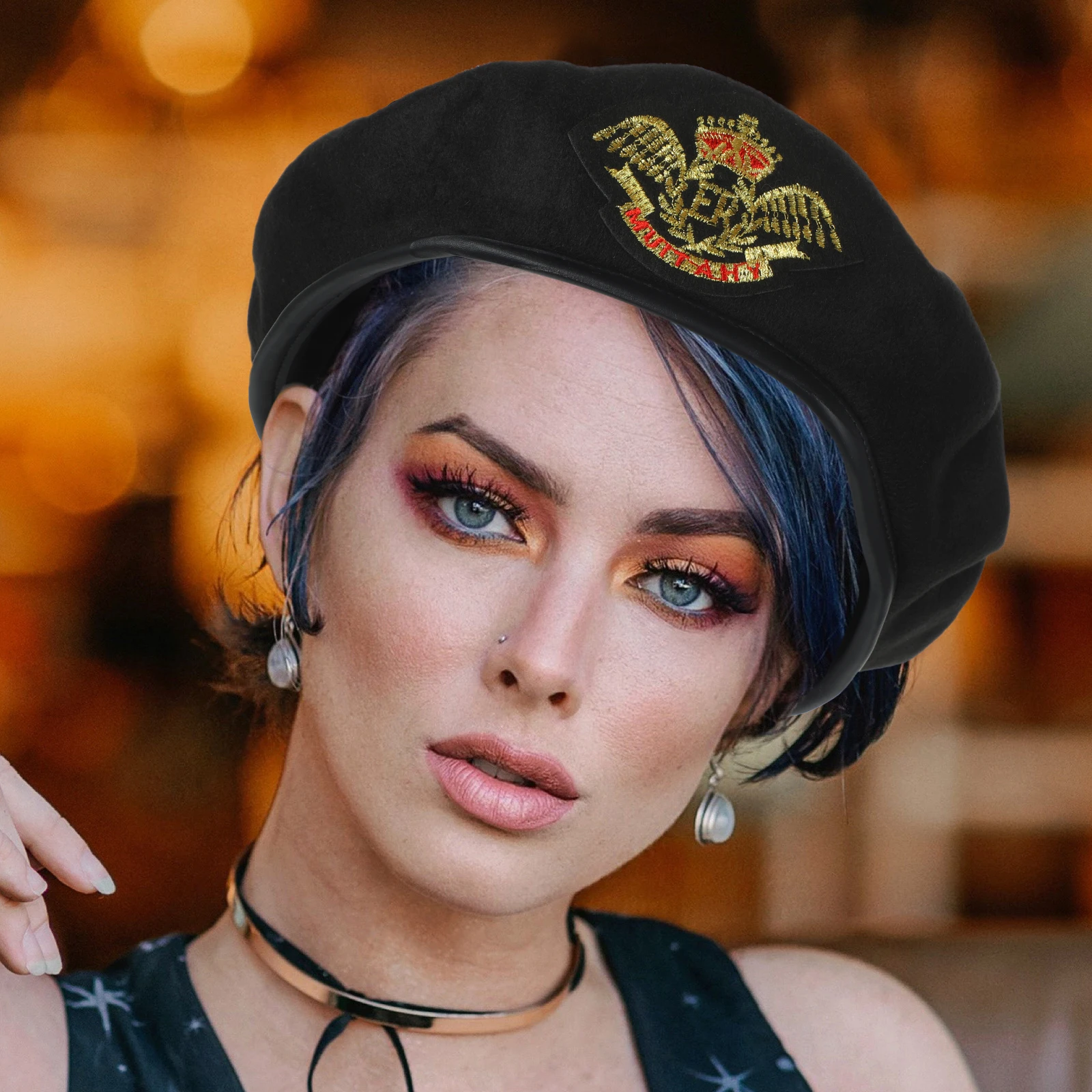 

Sailor Captain Wool Beret Cosplay Costume Party Accessory Boating Yacht Decoration Roleplay Masquerade Stage Performance Gift