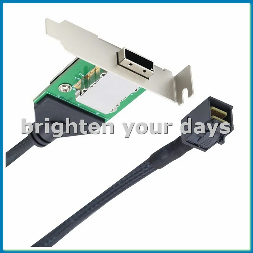 

Внутренний хост HD Mini SAS SFF-8643 для SAS HD SFF-8088 «мама» с низким кронштейном, соединительный кабель-переходник для жесткого диска 1M-VVNB