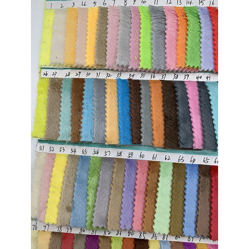 Color Swatches 5mm Pile Length Plush Fabric Plush Toy Material 150 Colors Can Be Choose