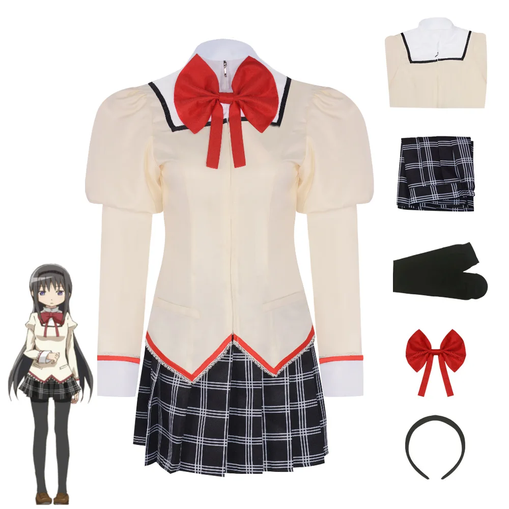

Puella Magi Madoka Magica Cosplay Costume: Cute School Uniform Outfit For Comic Con Roleplay
