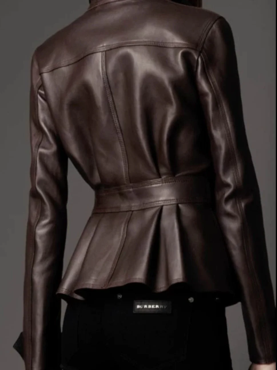 Runway Motorcycle Leather Jacket Women's Short Single Breated Pockets Slim Pu Korean-style Leather Outwear