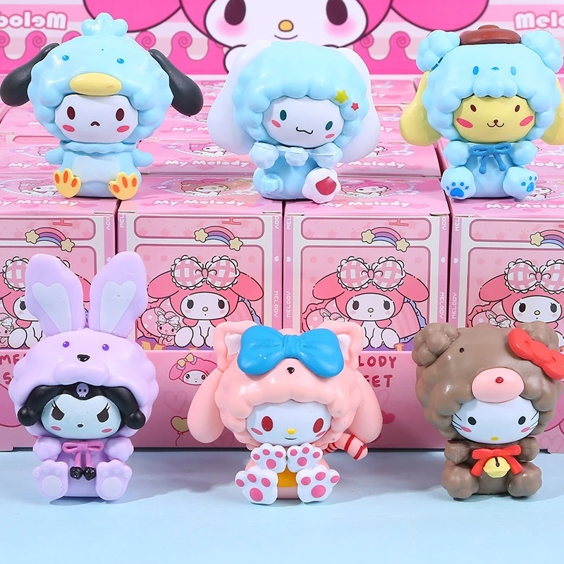 

Melody Kuromi Cartoon Blind Box Figurine Model Cute Ornament Trendy Toy Peripheral Q-Version Blind Bag Decoration Birthday Gift