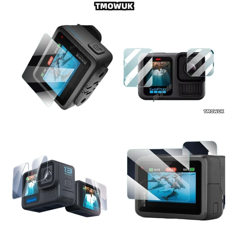 

For GoPro Hero 13 – 9H HD Scratch Resistant Tempered Glass Protector Set – Screen & Lens Full Protection – Shatterproof & Bubble