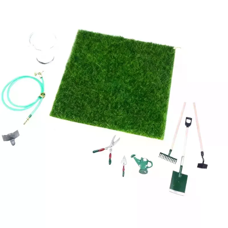 1 Set Simulation Dollhouse Miniature Shovel Hoe Pitchfork And Water Pipe Repair Tool Play Fairy Garden Accessories Farming Tools
