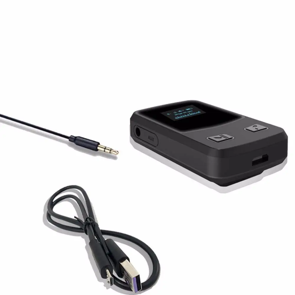 OLED Display Music Streaming Adapter Bluetooth 5.0 Audio Wireless Adapter OLED Bluetooth Receiver Dongle Adapter Audio Receiver