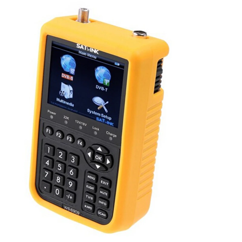 Satlink WS-6909 3.5 بوصة DVB-S & DVB-T Combo Signal Finder، WS 6909 مقياس إشارة الأقمار الصناعية الرقمية والأرضية #3